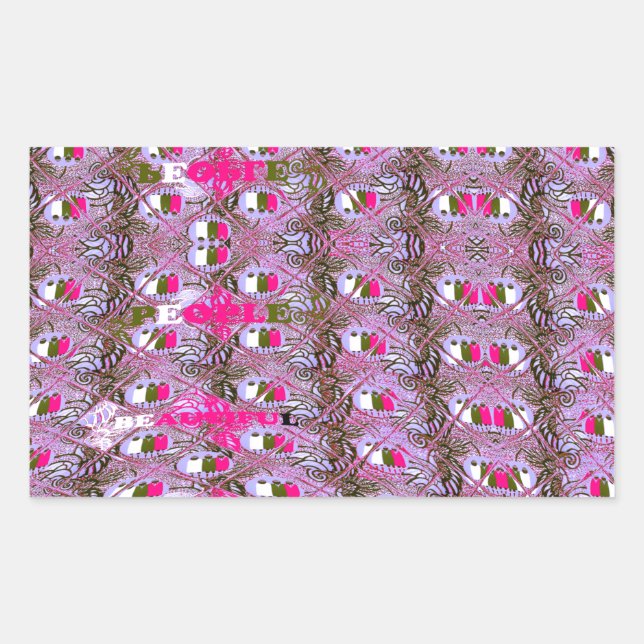 Dense and Intricate Abstract Pattern Art Print Rectangular Sticker (Front)