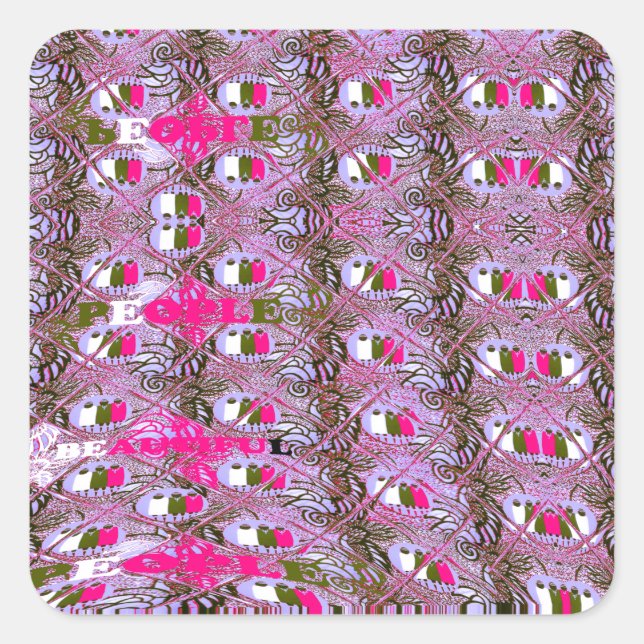 Dense and Intricate Abstract Pattern Art Print Square Sticker (Front)