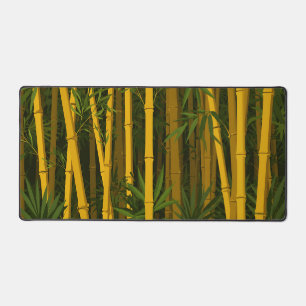 Dense Bamboo Forest Illustration Desk Mat