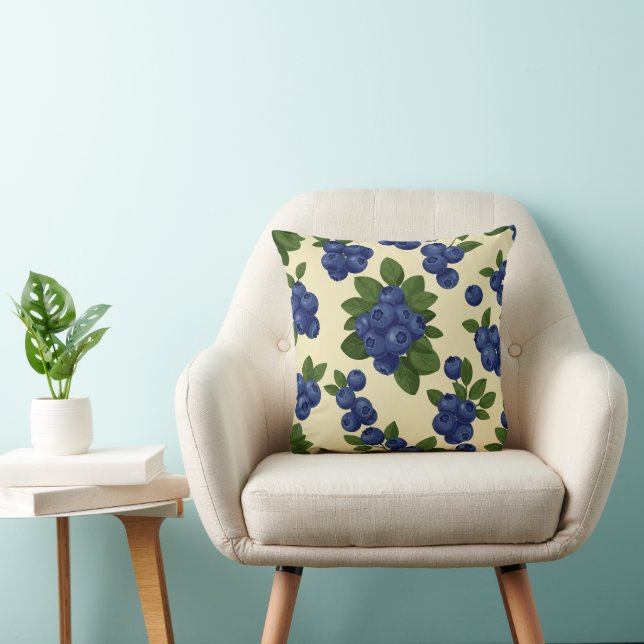 Dense Blueberry Seamless Pattern  Cushion (Chair)