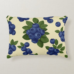 Dense Blueberry Seamless Pattern Decorative Cushion