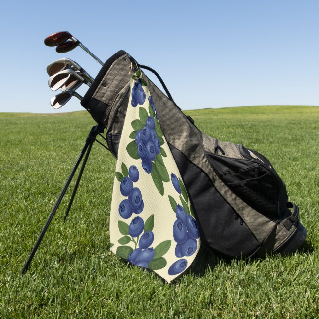 Dense Blueberry Seamless Pattern  Golf Towel (Green)