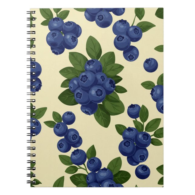 Dense Blueberry Seamless Pattern  Notebook (Front)