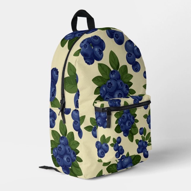 Dense Blueberry Seamless Pattern  Printed Backpack (Back Corner Left)