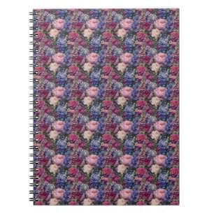 Dense English Garden Floral Arrangement Notebook