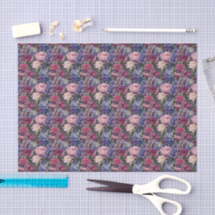 Dense English Garden Floral Arrangement Tissue Paper