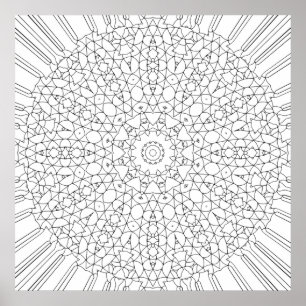Dense Mosaic Lattice Mandala Pattern Art Design Poster