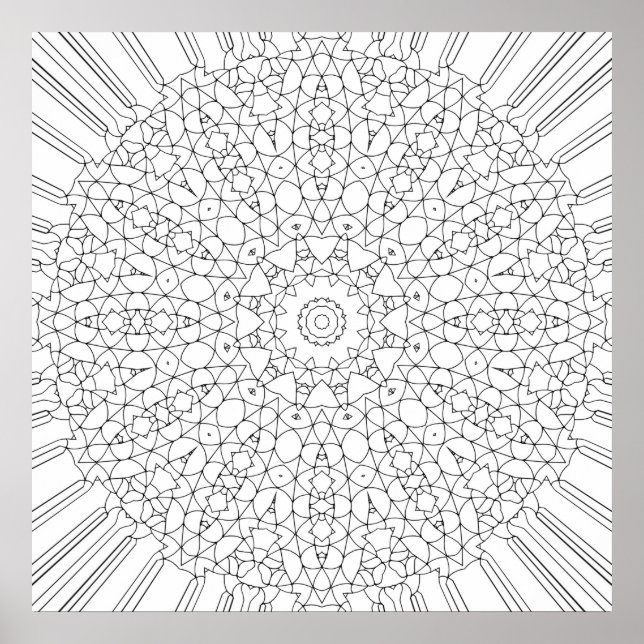 Dense Mosaic Lattice Mandala Pattern Art Design Poster (Front)
