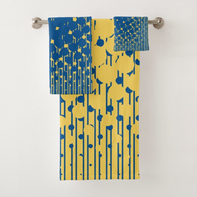 Density in Blue and Yellow - Towel Set (Insitu)
