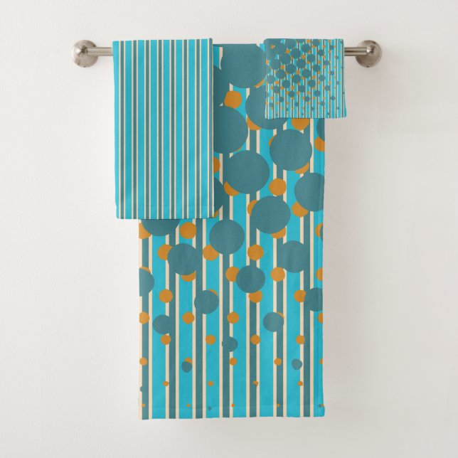 Density in Turquoise and Orange - Towel Set (Insitu)