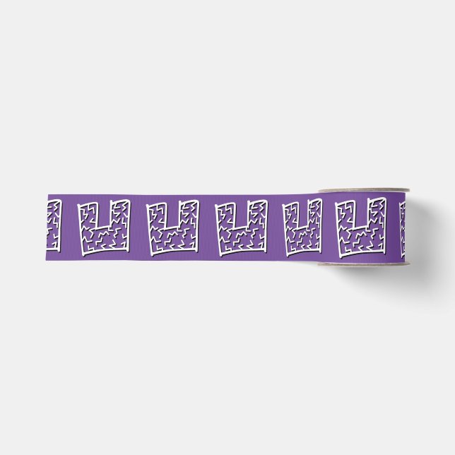 dent jaggy pattern grosgrain ribbon (Front)