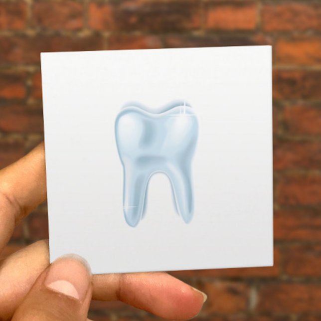 Dental 3D Tooth Minimalist Dentist Square Business Card (Creator Uploaded)