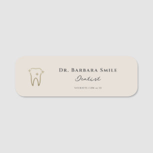 Dental Aesthetic Dentist Sand Beige Name Tag