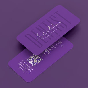 Dental Aesthetic Royal Purple Dentist Cosmetic Business Card
