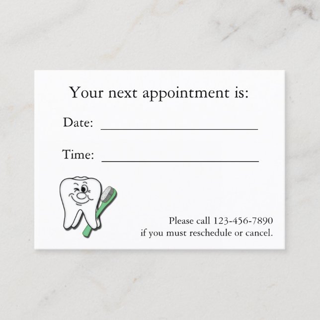 Dental Appointment Card (Front)