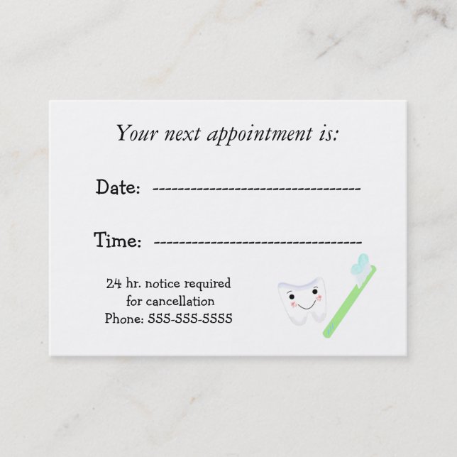 Dental Appointment Card (Front)