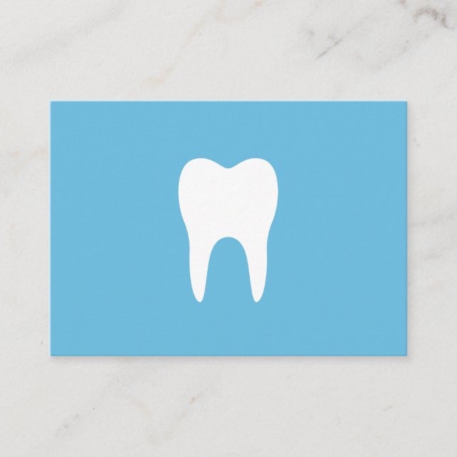 Dental appointment cards - blue, white tooth logo (Front)