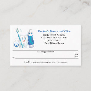 Dental Appointment Reminder  Business Card