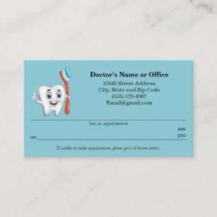 Dental Appointment Reminder  Business Card