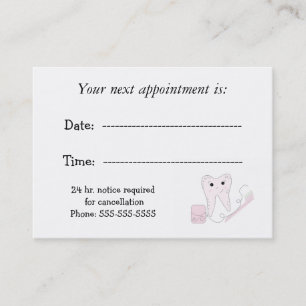 Dental Appointment Reminder Card