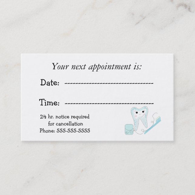 Dental Appointment Reminder Card (Front)