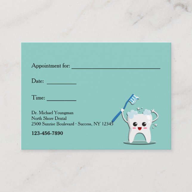 Dental Appointment Reminder Cards (Front)