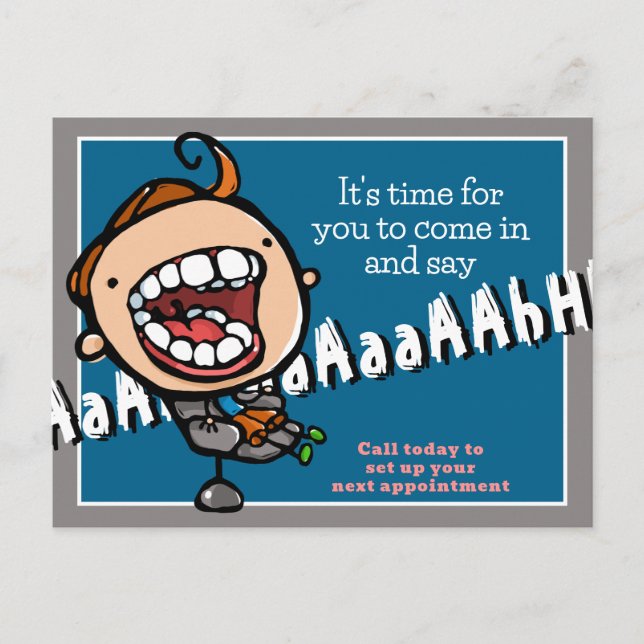 Dental appointment reminder customisable postcard (Front)