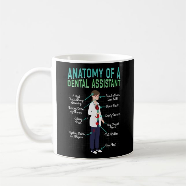 Dental Assistant Anatomy Of Dentist Hygienist Coffee Mug (Left)