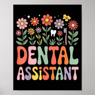 Dental assistant appreciation day or week groovy poster