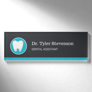 Dental Assistant Dentist Tooth Logo Name Tag