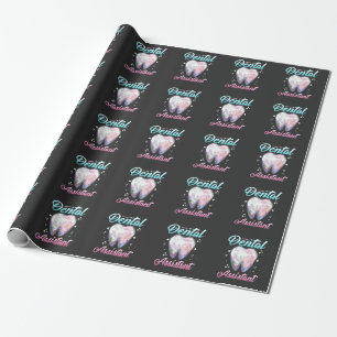 Dental Assistant Floral Tooth Dentist profession Wrapping Paper