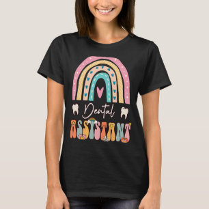 Dental Assistant Groovy Retro Vintage Rainbow Cute T-Shirt