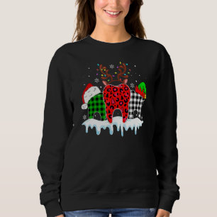 Dental Assistant Merry Christmas Leopard Plaid Too Sweatshirt