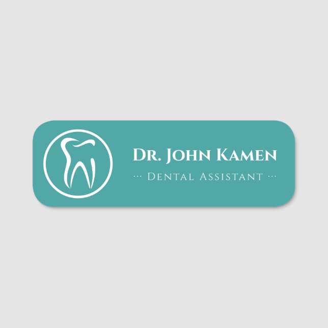 Dental Assistant | Teeth Logo Name Tag (Front)