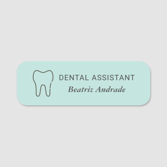 Dental Assistant Tooth Magnetic Custom Editable Name Zazzle Com Au