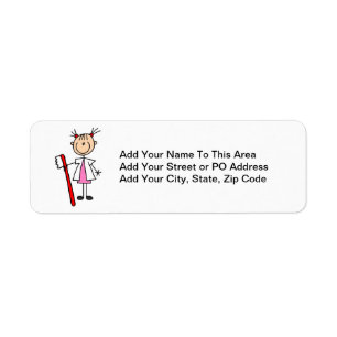 Dental Assistant With Toothbrush Return Address Label