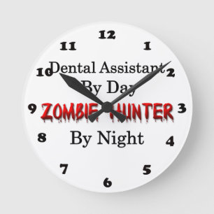Dental Assistant/Zombie Hunter Round Clock