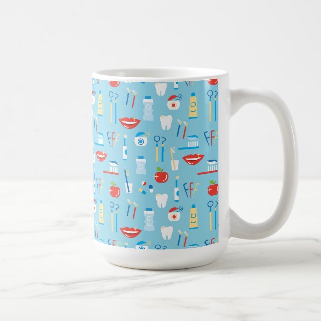 Dental Blue Pattern Coffee Mug (Right)