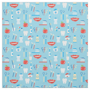Dental Blue Pattern Fabric