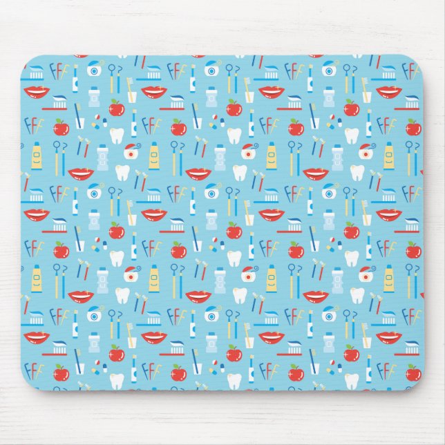 Dental Blue Pattern Mouse Pad (Front)