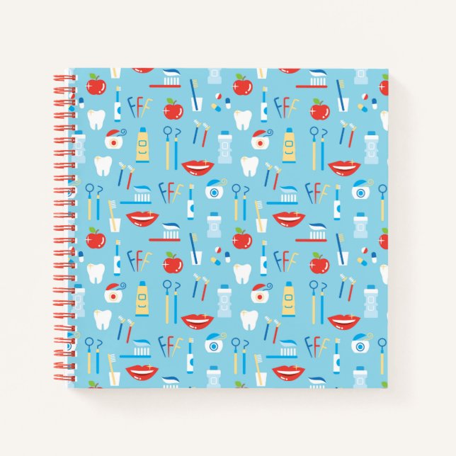 Dental Blue Pattern Notebook (Front)
