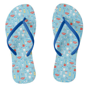 Dental Blue Pattern Thongs