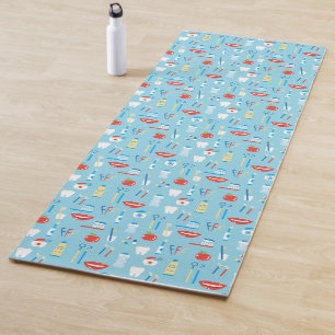 Dental Blue Pattern Yoga Mat