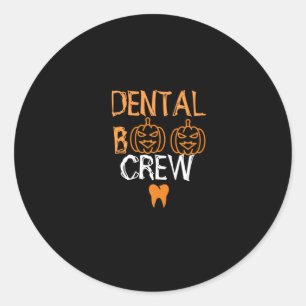 Dental Boo Crew-dentist-halloween-funny Classic Round Sticker