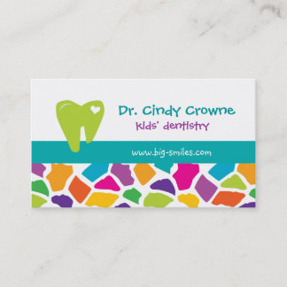 Dental Business Card Cute Giraffe Kids Blue
