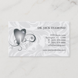 Dental Business Card Diamond Tooth Logo Platinum 2