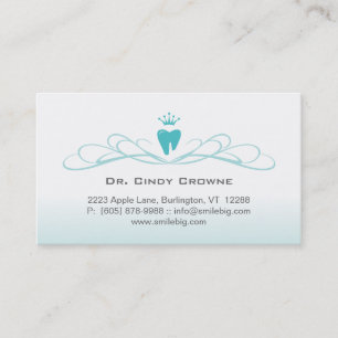 Dental Business Card Swirl Tooth Logo Blue