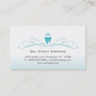 Dental Business Card Swirl Tooth Logo Blue