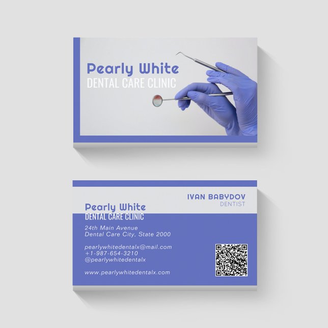 Dental Care Clinic Blue Business Card (Creator Uploaded)