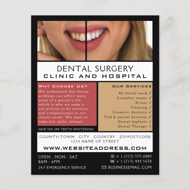 Dental Care, Dentistry, Dentist Advertising Flyer (Front)